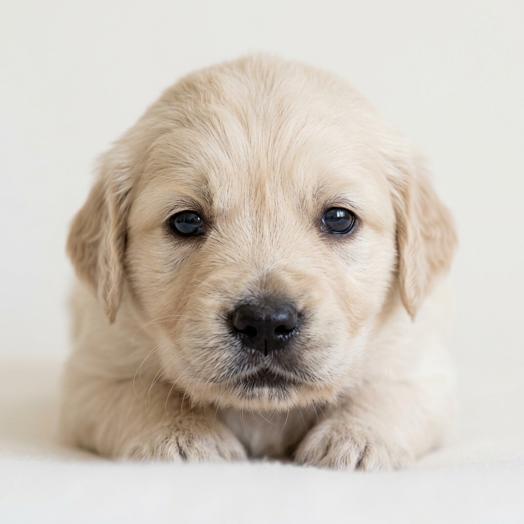A twelve-day-old golden retriever puppy